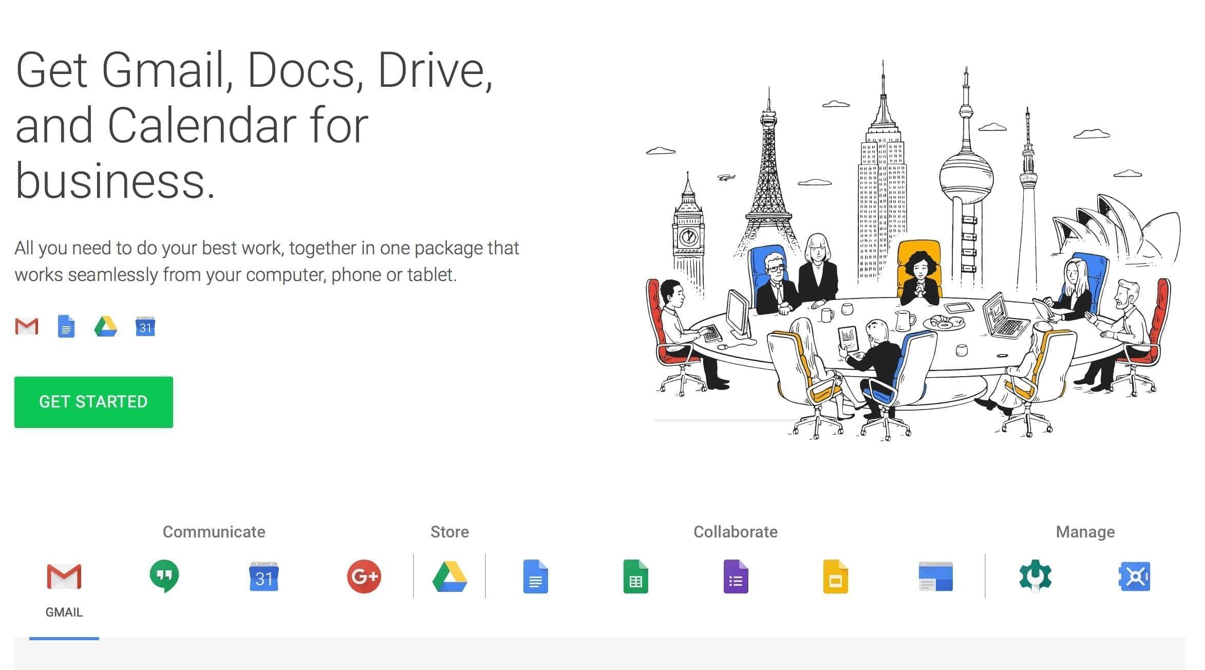 Screenshot of G-Suite setup interface