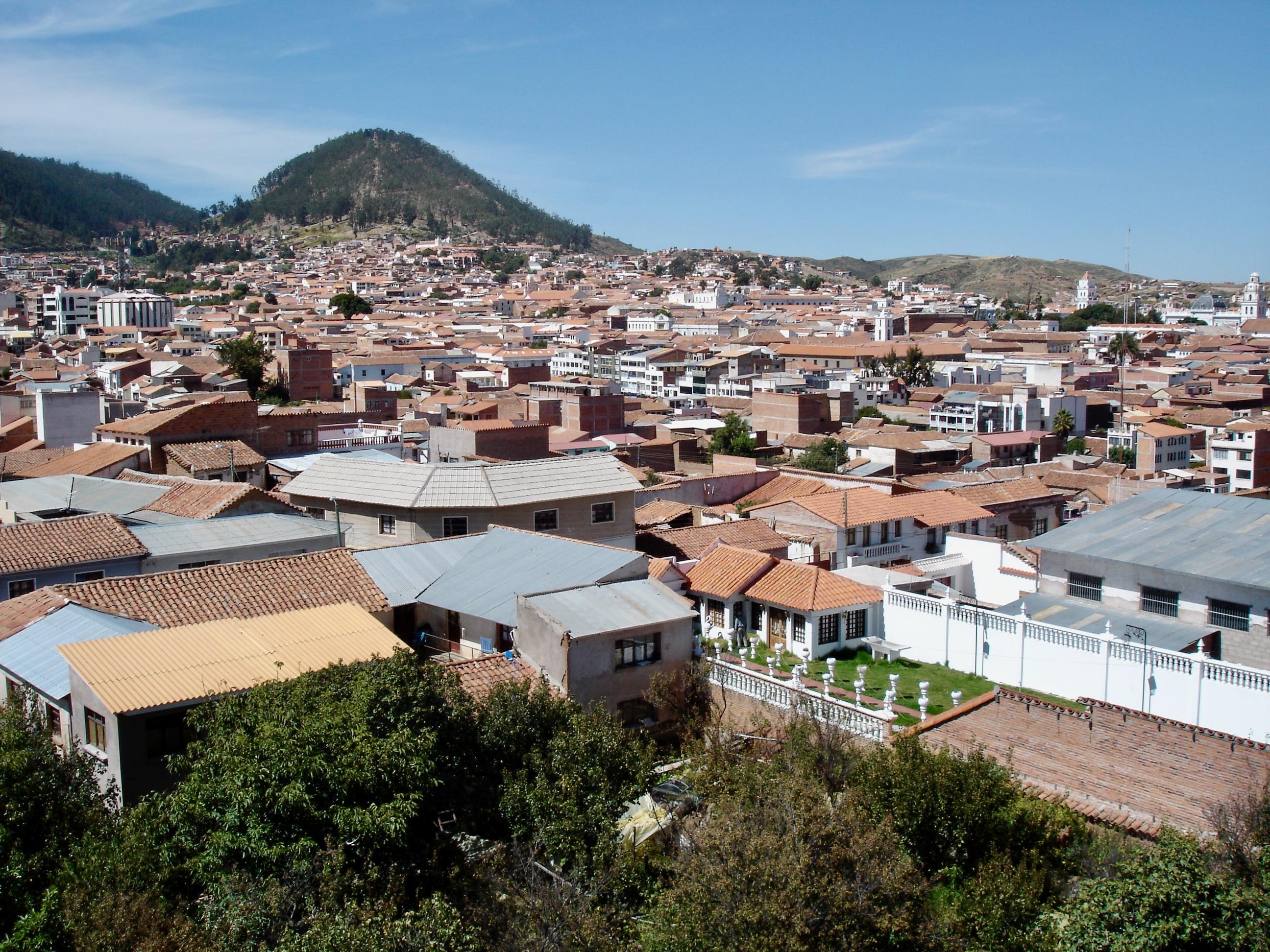 A rooftop view of Sucre, Bolivia, from the seminary.