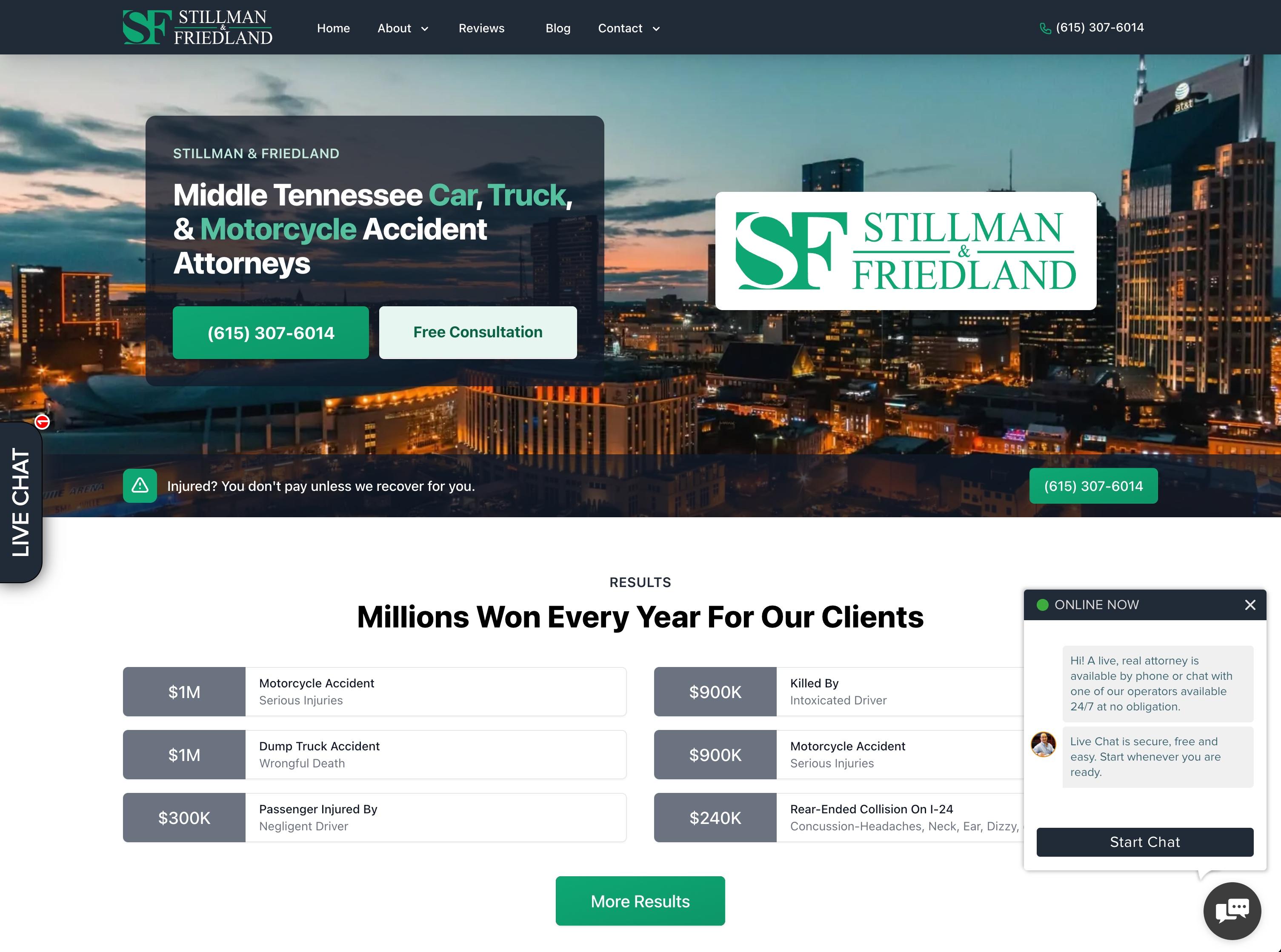 Stillman & Friedland's new homepage design