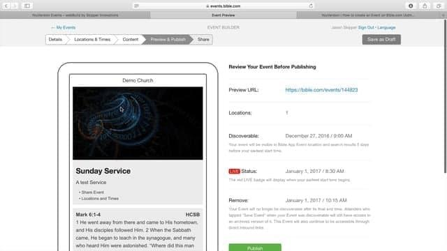 YouVersion Events overview screenshot