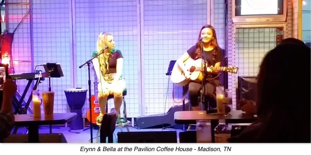 Erynn and Bella in a pavilion