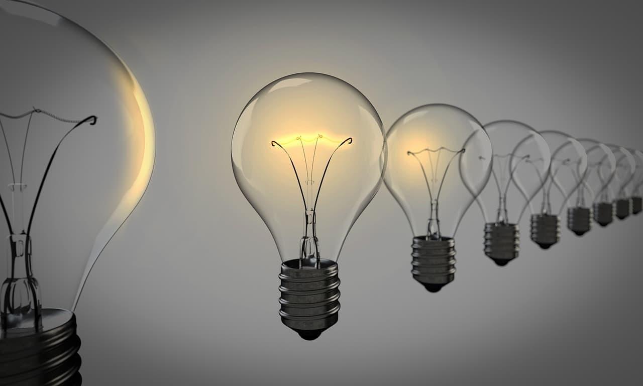 Light bulbs representing bright ideas