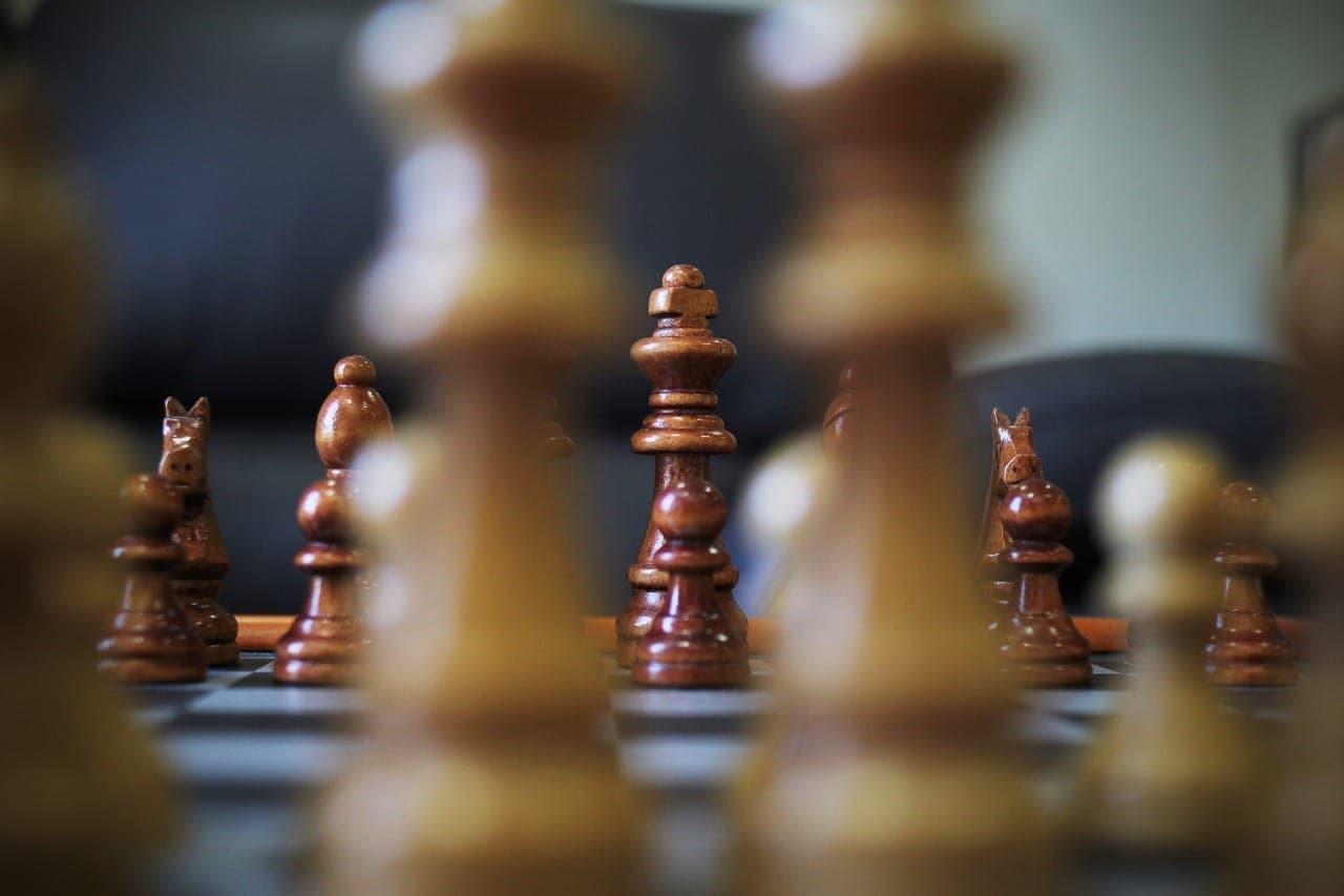 close up of chess pieces