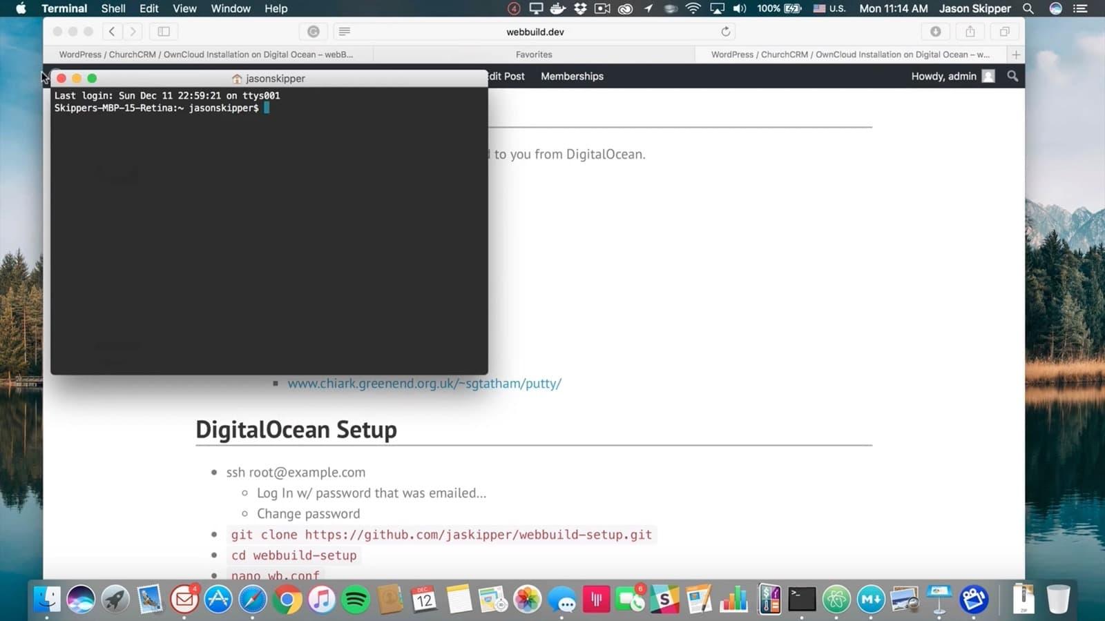 screenshot of the mac terminal