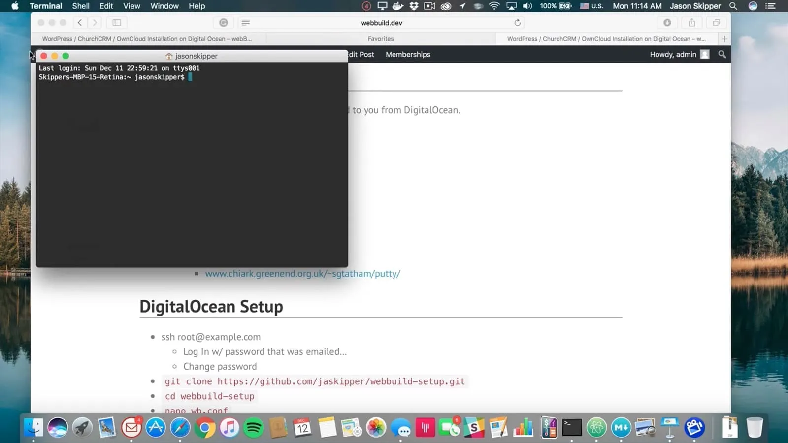 screenshot of the mac terminal